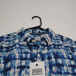Original Penguin Blue and White Men's Casual Shirt